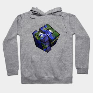 Earth Cube - Rubik's Cube Inspired Design for people who know How to Solve a Rubik's Cube Hoodie